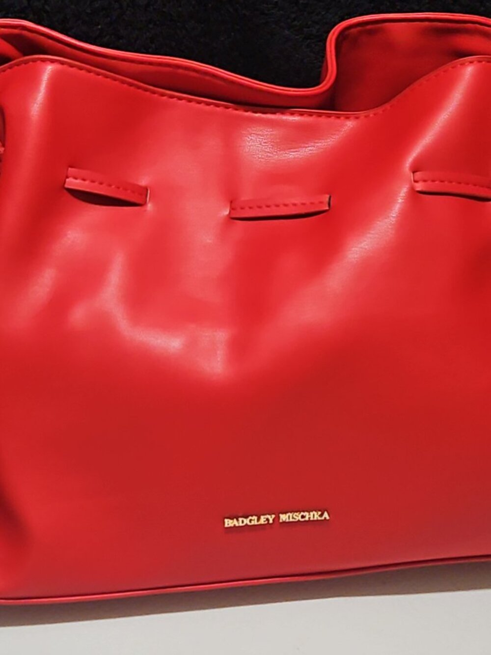 Badgley Mischka Red Soft Sack Hobo Bag NWT
